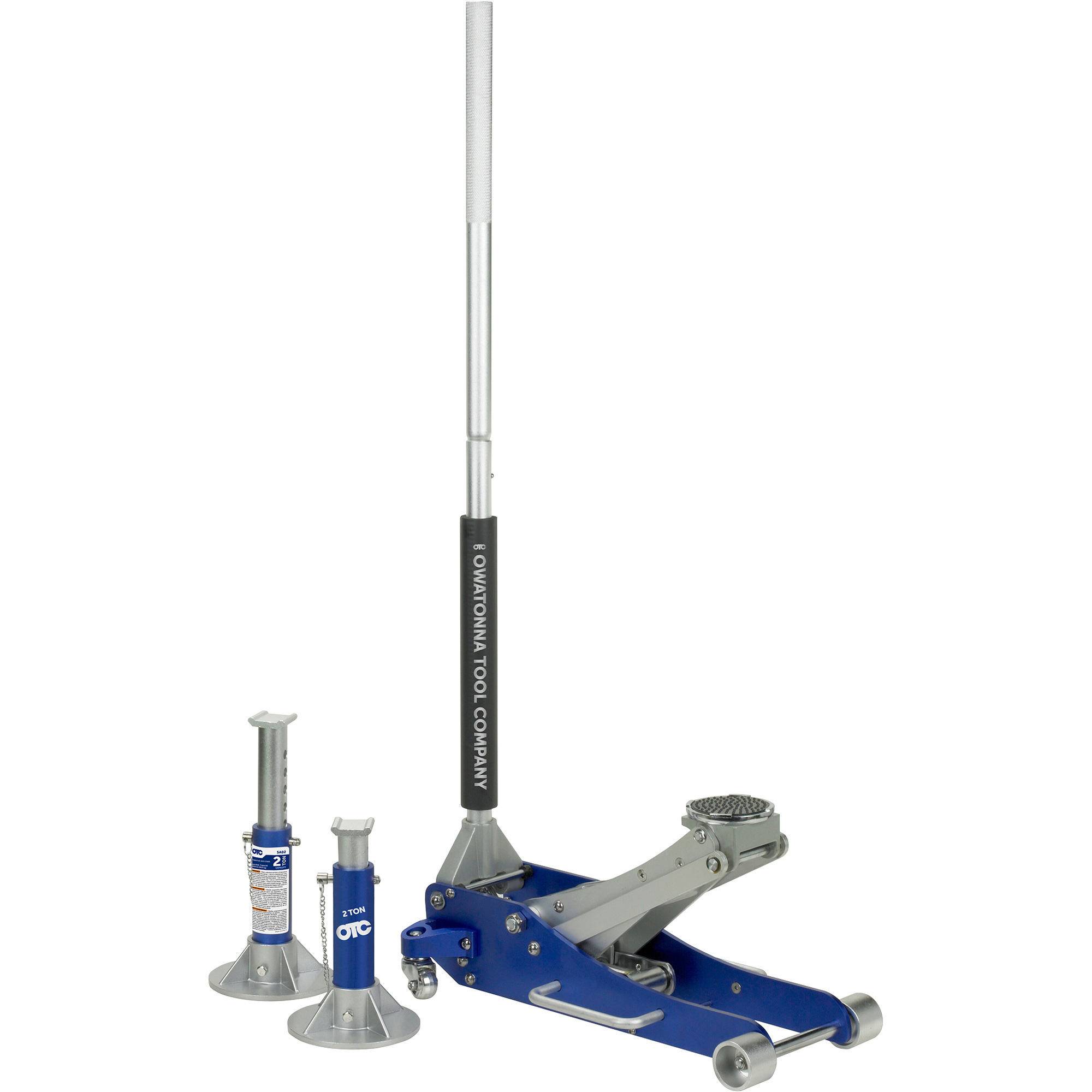 OTC Aluminum Racing Service Jack with Jack Stands Package, 2-Ton Capacity, Model# LDJA2-SET